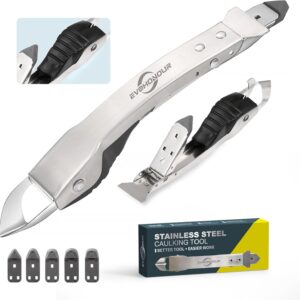 4-in-1 Stainless Steel Caulking Tool Kit – Grout Remover for Bathroom, Kitchen, Sink & Window Seals