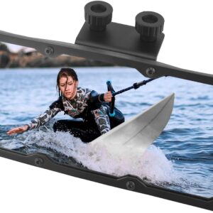 Marine Rearview Boat Mirror 4''x11'' – Universal Fit for Ski, Pontoon & Wake Boats
