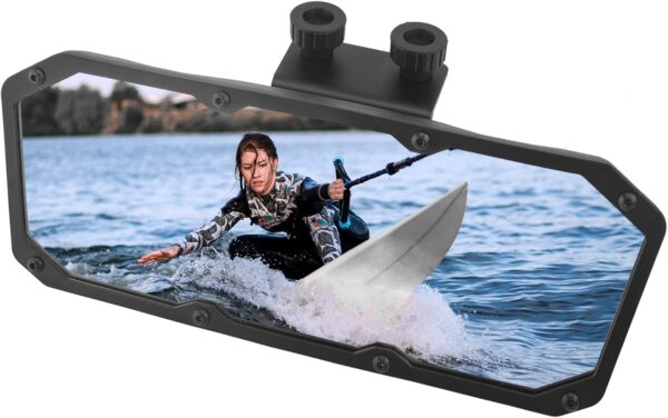 Marine Rearview Boat Mirror 4''x11'' – Universal Fit for Ski, Pontoon & Wake Boats