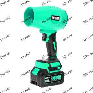 SNJORT Cordless Leaf Blower with Battery and Fast Charger – 300,000 RPM Lightweight Handheld Jet Blower with Extended Nozzle – 21V Turbo Blower for Leaves, Dust & Car Drying – Dark Orange