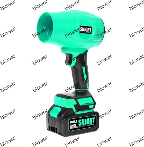 SNJORT Cordless Leaf Blower with Battery and Fast Charger – 300,000 RPM Lightweight Handheld Jet Blower with Extended Nozzle – 21V Turbo Blower for Leaves, Dust & Car Drying – Dark Orange
