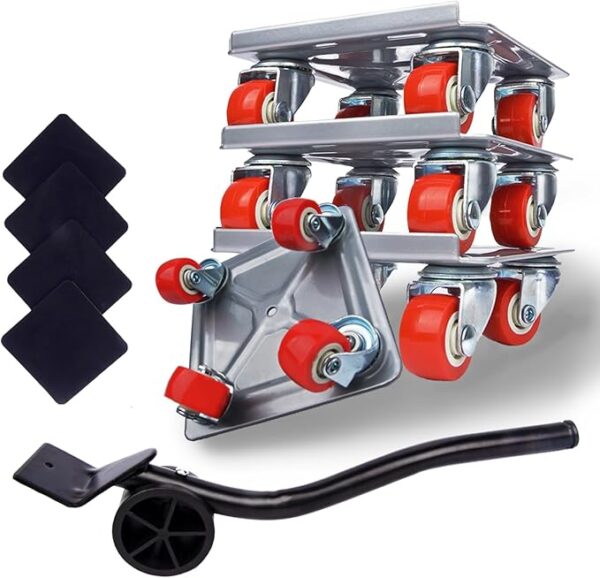 360° Furniture Dolly Sliders with Carbon Steel Panels – Heavy Duty Furniture Mover Tool Set for Appliances, Cabinets, and Fridges