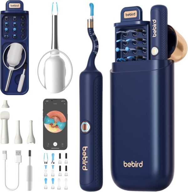 Bebird Earsight Plus R37R Wireless Ear Cleaning Camera Kit - Flexible Otoscope with Light & Tweezers for Adults & Kids
