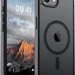 SUPFINE Magnetic Case for iPhone 16e – MagSafe Compatible, Slim Matte Black, Military-Grade Drop Protection (2025)