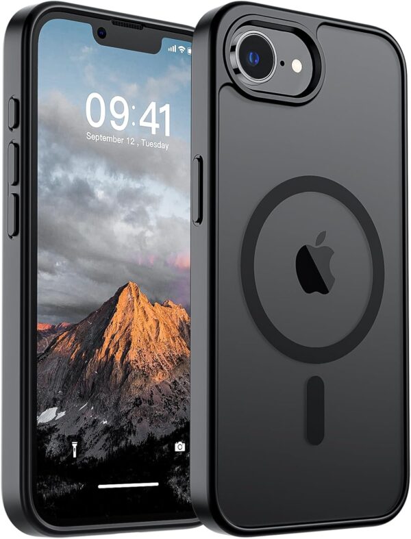 SUPFINE Magnetic Case for iPhone 16e – MagSafe Compatible, Slim Matte Black, Military-Grade Drop Protection (2025)