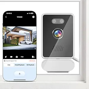 5MP 2K Indoor Security Camera – WiFi & 2.4GHz | Home Surveillance Camera with Mounting Sticker, Color Night Vision, AI Person & Motion Detection – Ideal for Pet Monitoring (White)