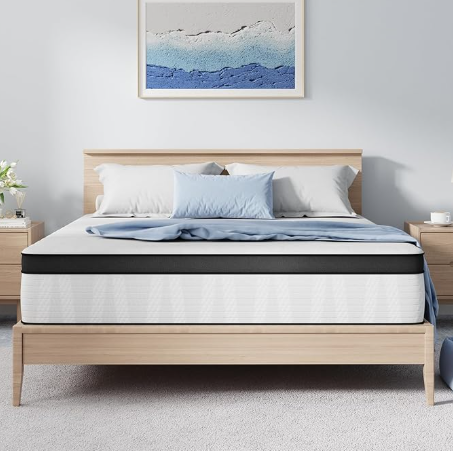 Avenco 10” Queen Hybrid Mattress – Medium Firm Bed in a Box with Smart Coil Support & Motion Isolation